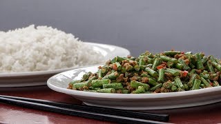 Chinesische gebratene grüne Bohnen mit Soja Hack  Vegan Vegetarisches Rezept [upl. by Scarlet891]