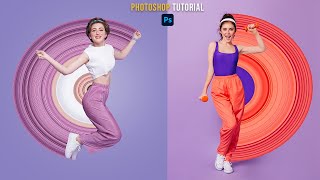 Circular Pixel Stretch Effect  Photoshop Tutorial [upl. by Yrffoeg]