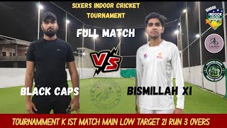 Sixes sports indoor cricket tournment lhr  match black caps vs bismillah viralvideo video [upl. by Lucrece806]