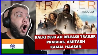 Kalki 2898 AD Release Trailer REACTION Telugu  Prabhas Amitabh Kamal Haasan Deepika  Nag Ashwin [upl. by Atinev]