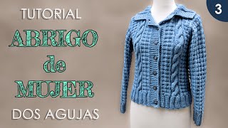 DIY abrigo saco de mujer a dos agujas 3 de 3 [upl. by Darej]