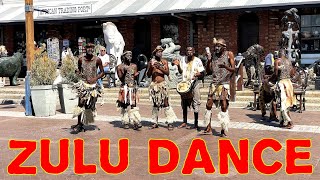 Zulu traditional dancing in Cape Town Waterfront Western Cape South Africa [upl. by Lilah]