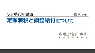 0004【ワンポイント動画】定額減税と調整給付について [upl. by Inoue]