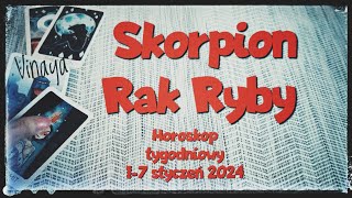 Horoskop tygodniowy 17 styczeń 2024✨ Znaki Wody Rak Skorpion Ryby 💙 [upl. by Gothurd149]