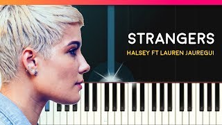 Halsey  quotStrangersquot ft Lauren Jauregui Piano Tutorial amp Lyrics  Chords  How To Play  Cover [upl. by Haseefan]