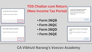 How to File TDS Form 26QB 26QC 26QD amp 26QE through New Income Tax Portal I TDS Challan Cum Returns [upl. by Hartman]