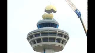 Changi Tower Radome Replacement Close Up [upl. by Enileve]