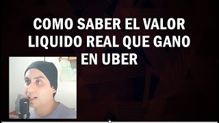 Como saber lo que gano en uber valor liquido  Ingresos menos peajes y bencina CHILE UBER CONDUCTOR [upl. by Gerick]