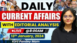 Daily Current Affairs  13th January  Current Affairs For All State PSC Exam  Kirti Mam [upl. by Tarr335]