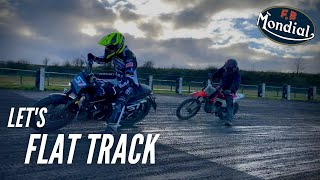 Lets go flat tracking on the FB Mondial Flat Track 125 [upl. by Zaob]