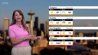 Elizabeth Rizzini North America weather forecast BBC September 15th 2024 [upl. by Kolivas740]