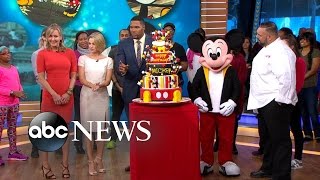 Ninety Disney Characters Celebrate 90th Birthday of Mickey Mouse at Magic Kingdom for GMA [upl. by Ylrebnik]