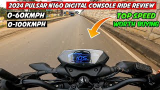 2024 All New Bajaj Pulsar N160 Digital Console Ride Review  Top Speed 🔥  Best bike in 160cc [upl. by Nyrhtakyram]