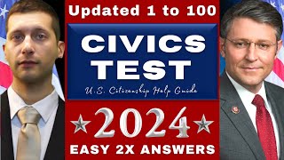 US Citizenship Test 2024 with Direct Answers 100 HistoryGovernment Exam Examen de Ciudadania [upl. by Nolos338]