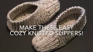 KNITTED SLIPPERS  EASY FOR BEGINNERS [upl. by Ursi]