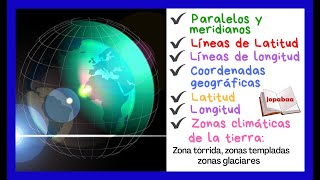 Qué son los PARALELOS Meridianos LATITUD LongitudZonas CLIMÁTICAS DE LA TIERRA🌎 [upl. by Aisila95]