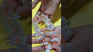 Shiuli phuler mala diy paper craft night Jasmine  short subscribe  my channel  paper flower [upl. by Akerdnahs]