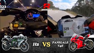 Kawasaki Ninja H2 🆚️ Ducati Panigale V4S  Acceleration amp Top Speed 🔥🔥 [upl. by Carothers]