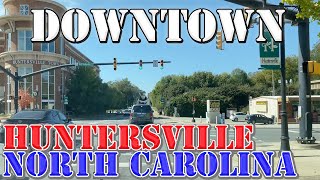 Huntersville  North Carolina  4K Downtown Drive [upl. by Wobniar]