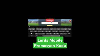 PROMOSYON KODU  LORDS MOBİLE LORDS MOBİLE PAGANİ lordsmobile [upl. by Krever]