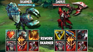 REWORK SKARNER vs DARIUS FULL BUILD FIGHTS amp Best Moments [upl. by Fanchet556]