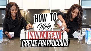 How To Make Starbucks DIY At Home  How to make vanilla bean Crème Frappuccino  Vanilla Frappuccino [upl. by Barram]