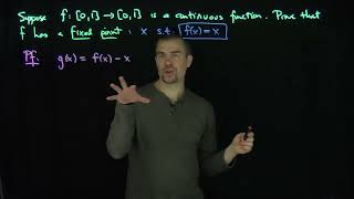 A Fixed Point Theorem Using the Intermediate Value Theorem [upl. by Hannaoj]