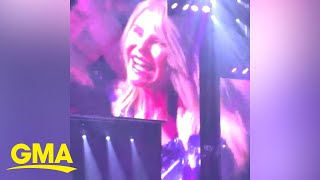 Watch Christie Brinkley dance along to Uptown Girl at Billy Joel concert [upl. by Anauj]