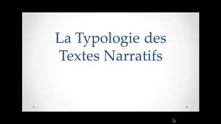 Typologie des Textes Narratifs [upl. by Laurin]