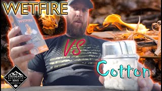 Wetfire Tinder vs Cotton Balls and Vaseline for Fire Tinder [upl. by Laicram]