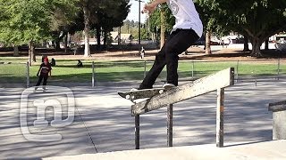 How To Do Front Feeble Grinds With Jordan Maxham NKA Skateboarding [upl. by Ociram]