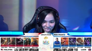 MAS DIBO LANCELOT MAS ARIA KAJA  LAOS VS MALAYSIA SEA GAMES 2023 MLBB LADIES [upl. by Anamor]