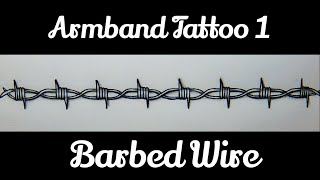 DIY Easiest Barbed Wire Arm Band Tattoo Step by Step Tutorial [upl. by Feeley]