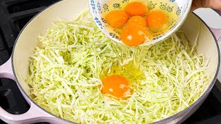 Cabbage with eggs is better than meat in this easy way Simple and delicious breakfast dinner recipe [upl. by Alvis]