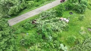 Drone Video of EF1 tornado damage [upl. by Galliett]