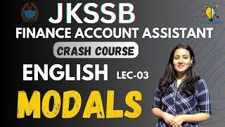 JKSSB FAA CRASH COURSE II ENGLISH MODALS II LEC03 II VETERINARY PHARMACIST amp STOCK ASST jkssbfaa [upl. by Phio132]