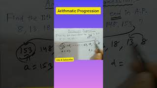 HOW TO FIND ARITHMETIC PROGRESSION  how to find nth term from the end  shorts maths short [upl. by Nylassej]