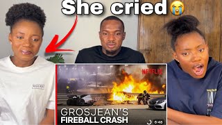 SHE CRIED WATCHING  GROSJEAN FIREBALL CRASH  DRIVE TO SURVIVE [upl. by Vedis198]