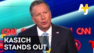 Kasich Stands Out At CNN Republican Presidential Debate [upl. by Birdella736]