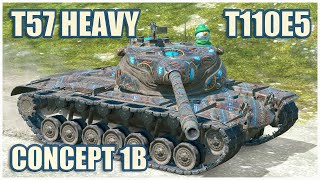 T57 Heavy T110E5 amp Concept 1B • WoT Blitz Gameplay [upl. by Lorak]