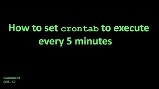 How to set crontab to execute every 5 minutes [upl. by Nade]