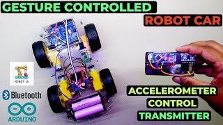 How to make a Gesture Control Robot Car Using Two HC 05 Bluetooth Modules And Arduino  Robot Lk [upl. by Enuahs]