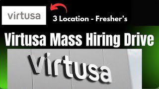 3 great opportunities  Virtusa Freshers Recruitment drive Started  Freshers Apply Now [upl. by Anatnas]