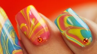 Water Marble Nail Art [upl. by Ioab]