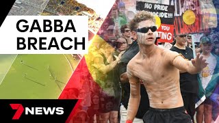 Invasion Day protesters clash with cricket fans at the Gabba  7 News Australia [upl. by Clare]