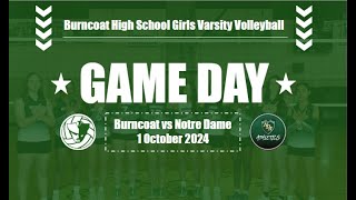 Burncoat High School vs Notre Dame Academy Girls Varsity Volleyball 10124 [upl. by Falconer45]