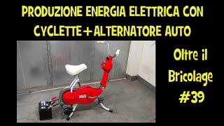 VIDEO 39  Energia elettrica con cyclettealternatore auto Electricity with cyclettealternator [upl. by Atiana]