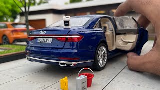 Realistic Audi A8 L 118 Scale Car  Norev  Diecast Model Car Unboxing [upl. by Pomeroy]