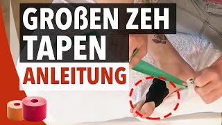 Großen Zeh Tapen Anleitung  Kinesiologie Tape Anleitung für Großzehgrundgelenk [upl. by Isoais]