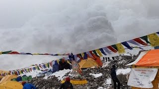 Hit by Avalanche in Everest Basecamp 25042015 [upl. by Voe]